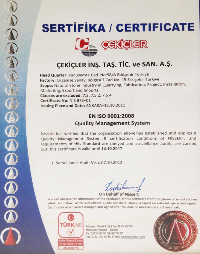 Cekicler ISO Quality